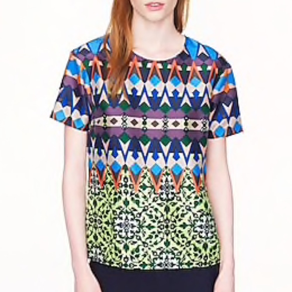 Jcrew gemstone silk blouse